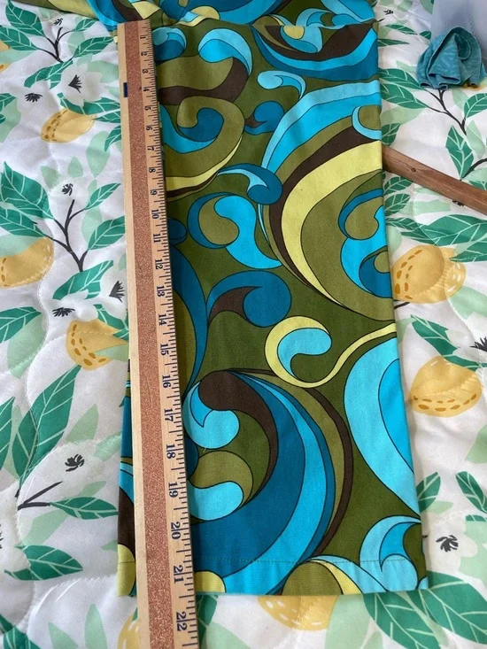 Talbots Turquoise & Lime Crop Pants 8 Psychedelic Bold Swirl Stretch Paisley - Picture 14 of 16